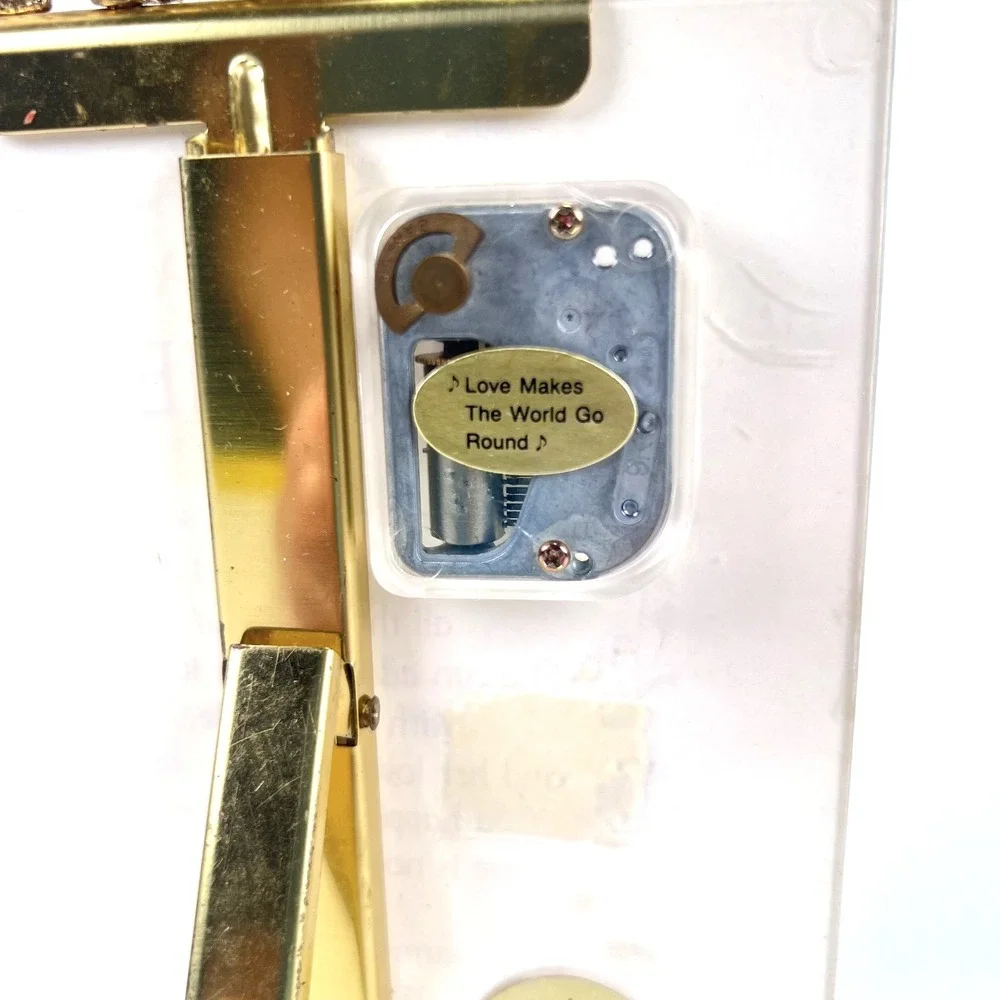 Vintage Summit Collection Mothers Poem Frame Music Box Love Makes World Go Round